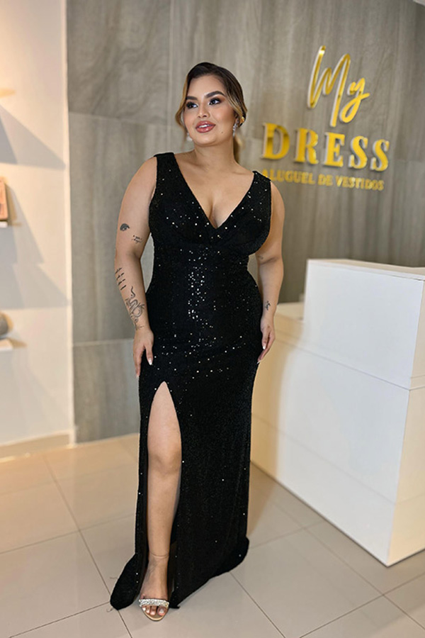 Paetê - Decote V/Mari