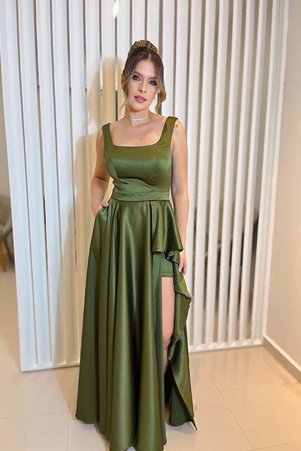 Crepe Acetinado - Saia Babados